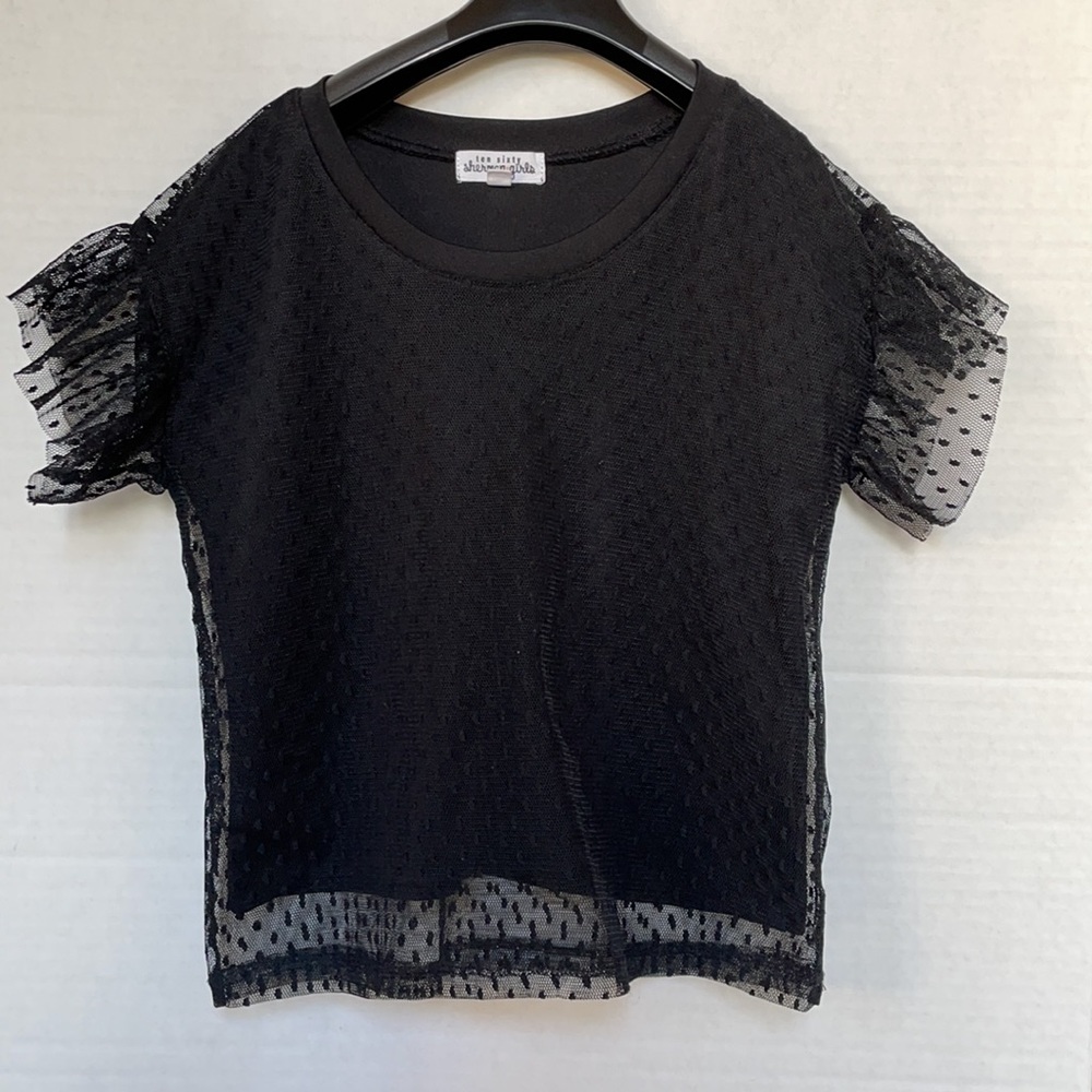 TEN SIXTY SHERMAN GIRLS Black Lace Top Size S